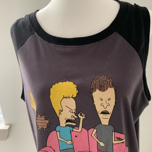 TORRID PLUS SIZE BEAVIS AND BUTTHEAD GRAPHIC MUSCLE TEE SHIRT - Picture 3 of 8